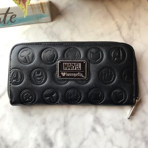 Loungefly Marvel Avengers emblems black wallet